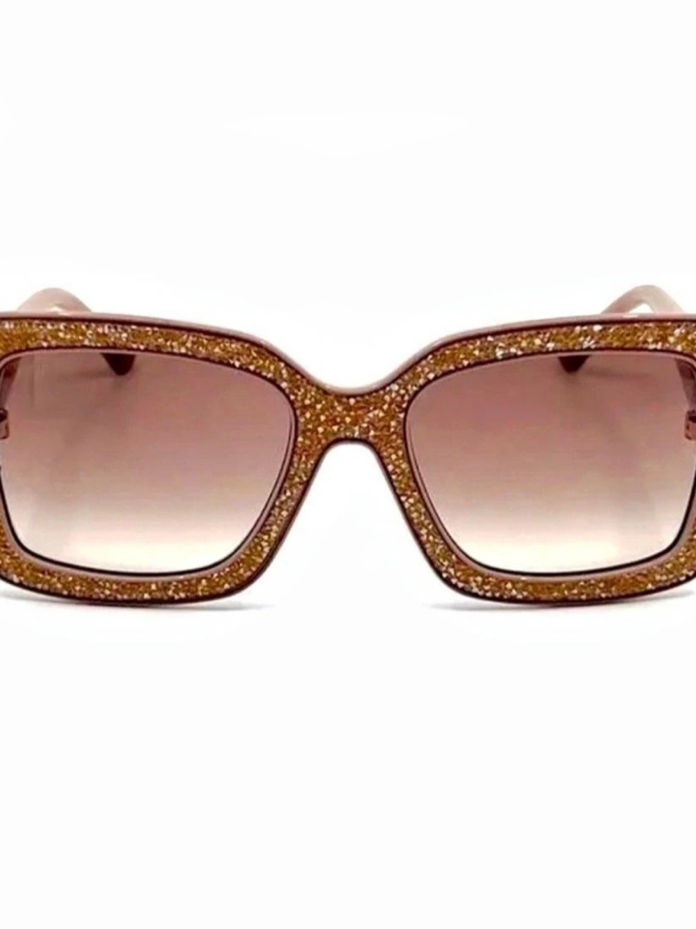 Jimmy Choo JC5003 Transparent Brown Glitter Sunglasses JC5003 Floral Glitter